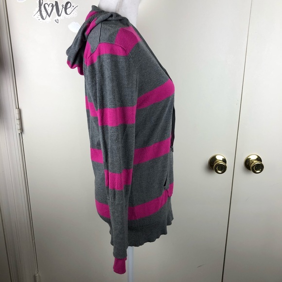 RUE 21 JUNIORS HOODIE PULLOVER SWEATER STRIPED KANGAROO POCKET SZ XL - Picture 4 of 7